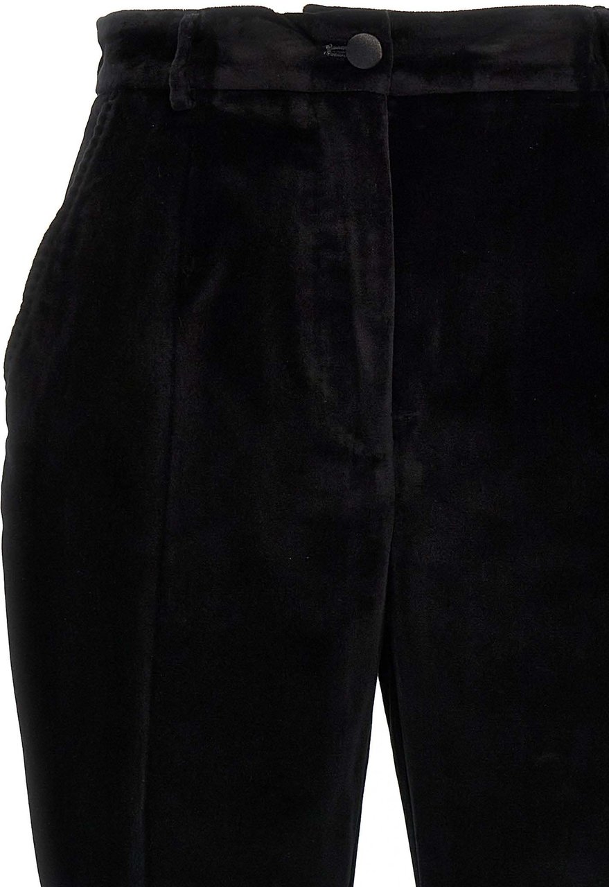 Dolce & Gabbana Black Cotton Dress Pants Zwart