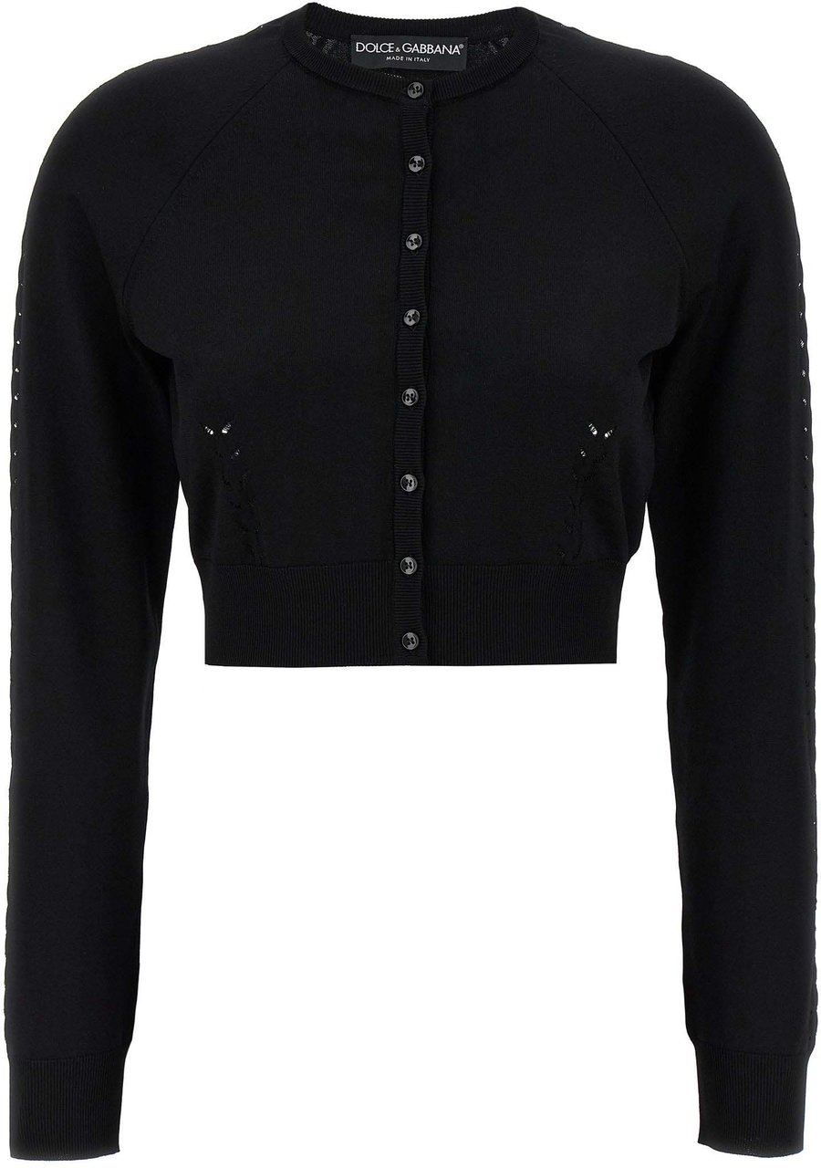 Dolce & Gabbana Black Viscose Cardigan Zwart