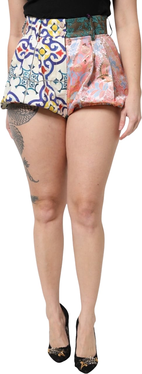 Dolce & Gabbana Multicolor High Waist Women Hot Pants Shorts Divers