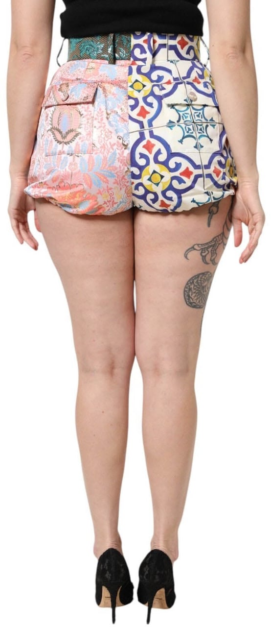 Dolce & Gabbana Multicolor High Waist Women Hot Pants Shorts Divers