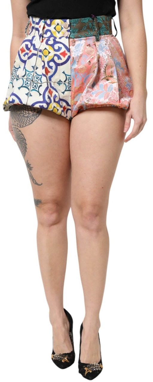 Dolce & Gabbana Multicolor High Waist Women Hot Pants Shorts Divers