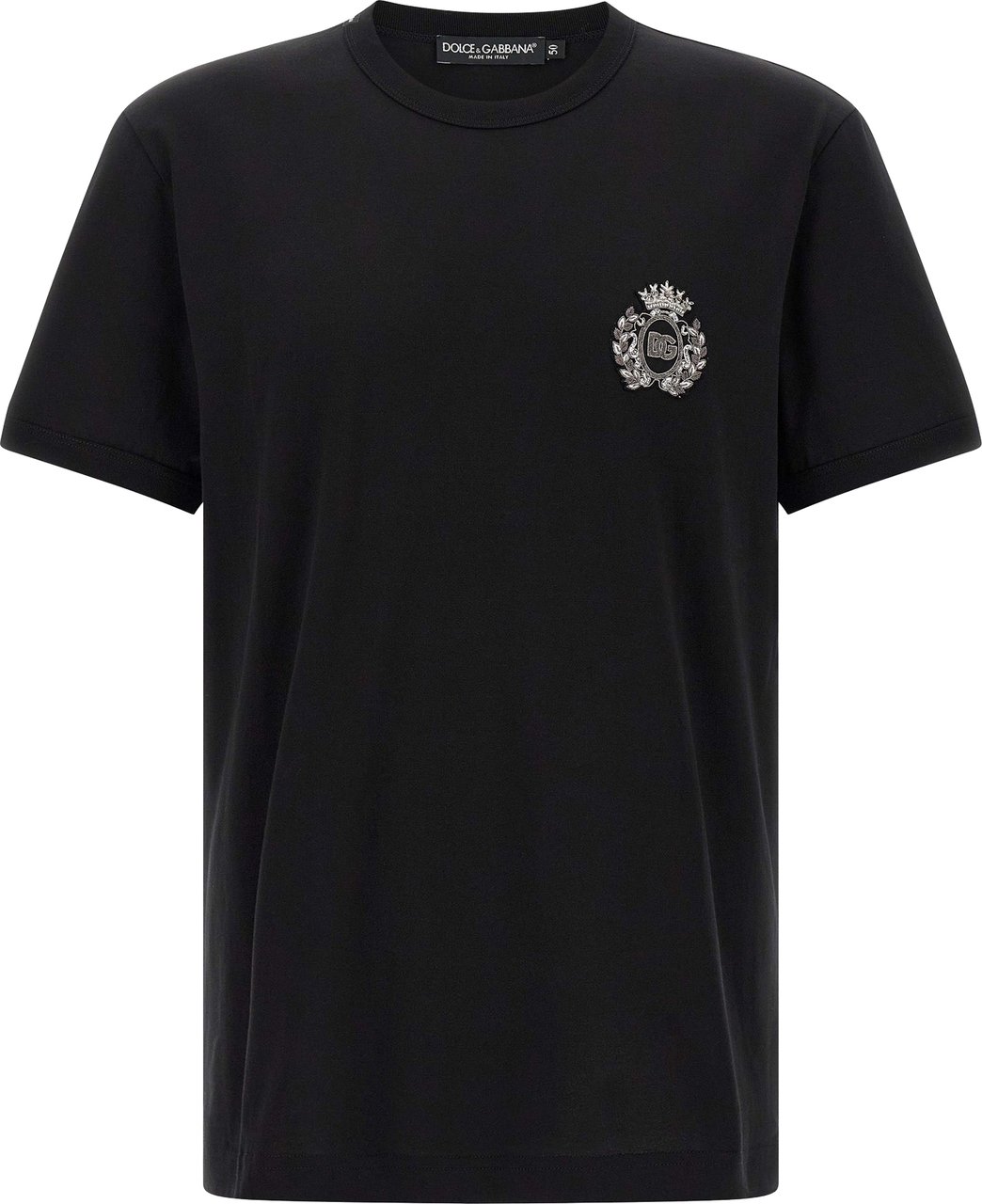 Dolce & Gabbana Black Cotton T-Shirt Zwart