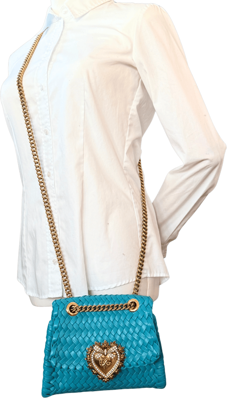 Dolce & Gabbana Dolce & Gabbana kleine Devotion Umhängetasche Blau / neuwertig Blauw