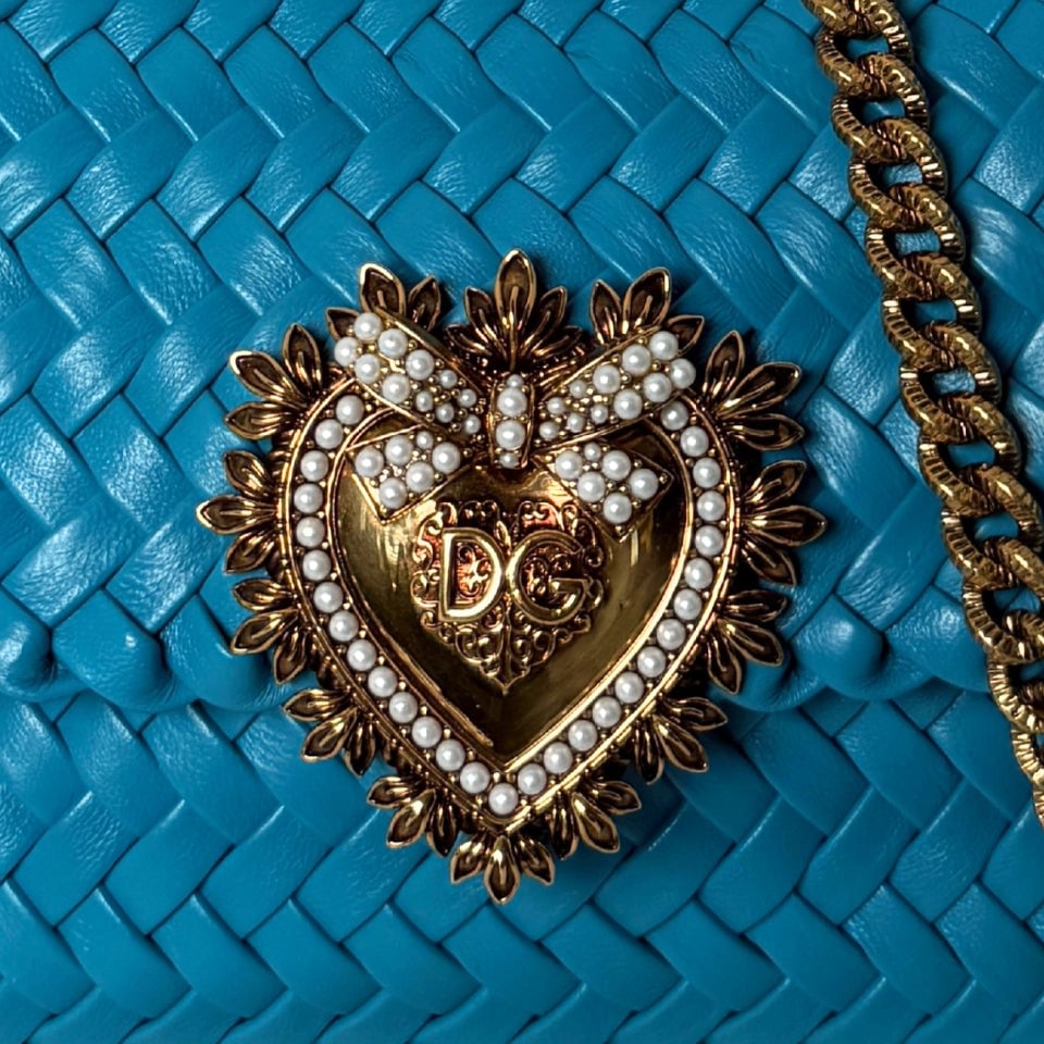 Dolce & Gabbana Dolce & Gabbana kleine Devotion Umhängetasche Blau / neuwertig Blauw