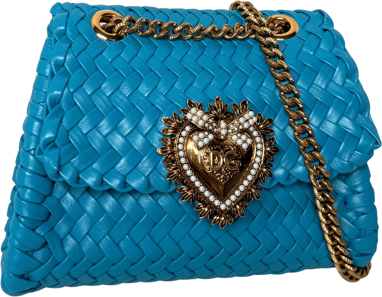 Dolce & Gabbana Dolce & Gabbana kleine Devotion Umhängetasche Blau / neuwertig Blauw