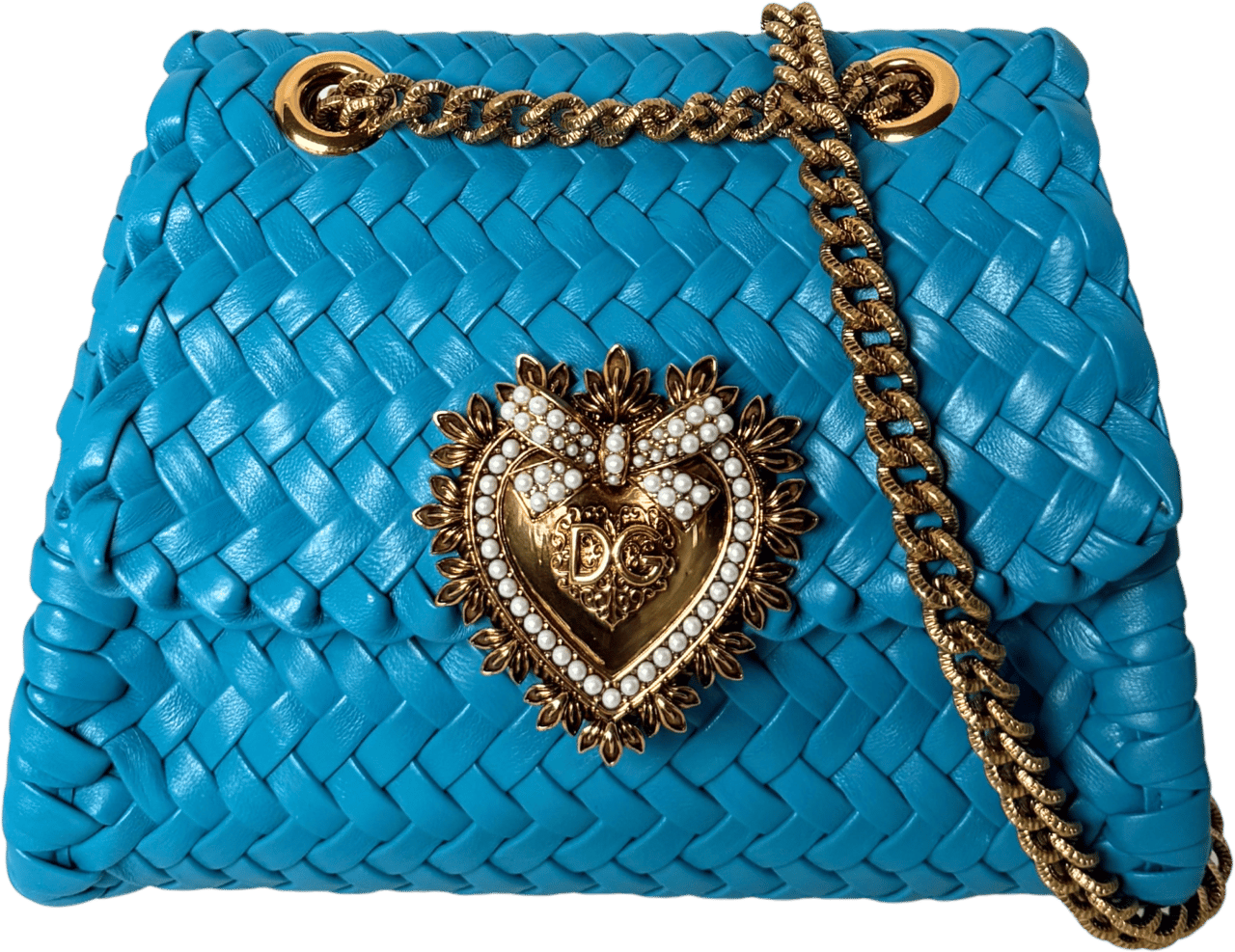 Dolce & Gabbana Dolce & Gabbana kleine Devotion Umhängetasche Blau / neuwertig Blauw