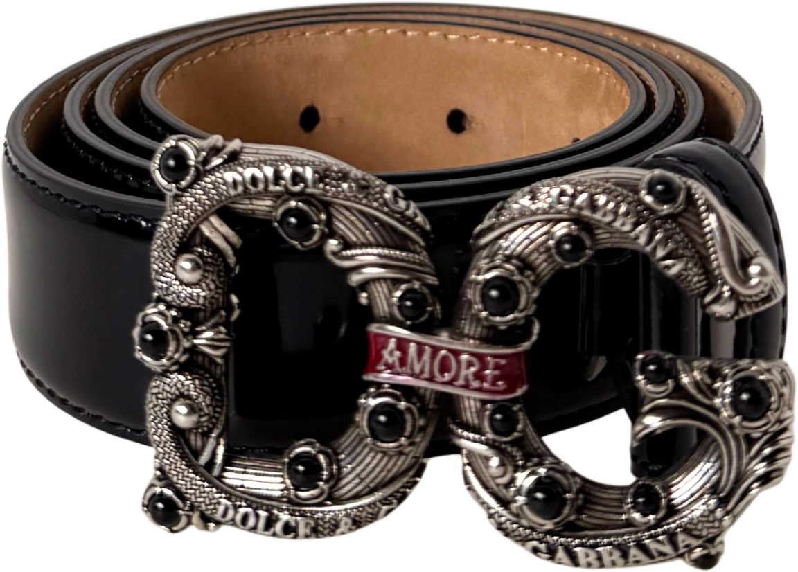 Dolce & Gabbana Dolce & Gabbana Amore Gürtel Größe 95 Schwarz / neuwertig Zwart