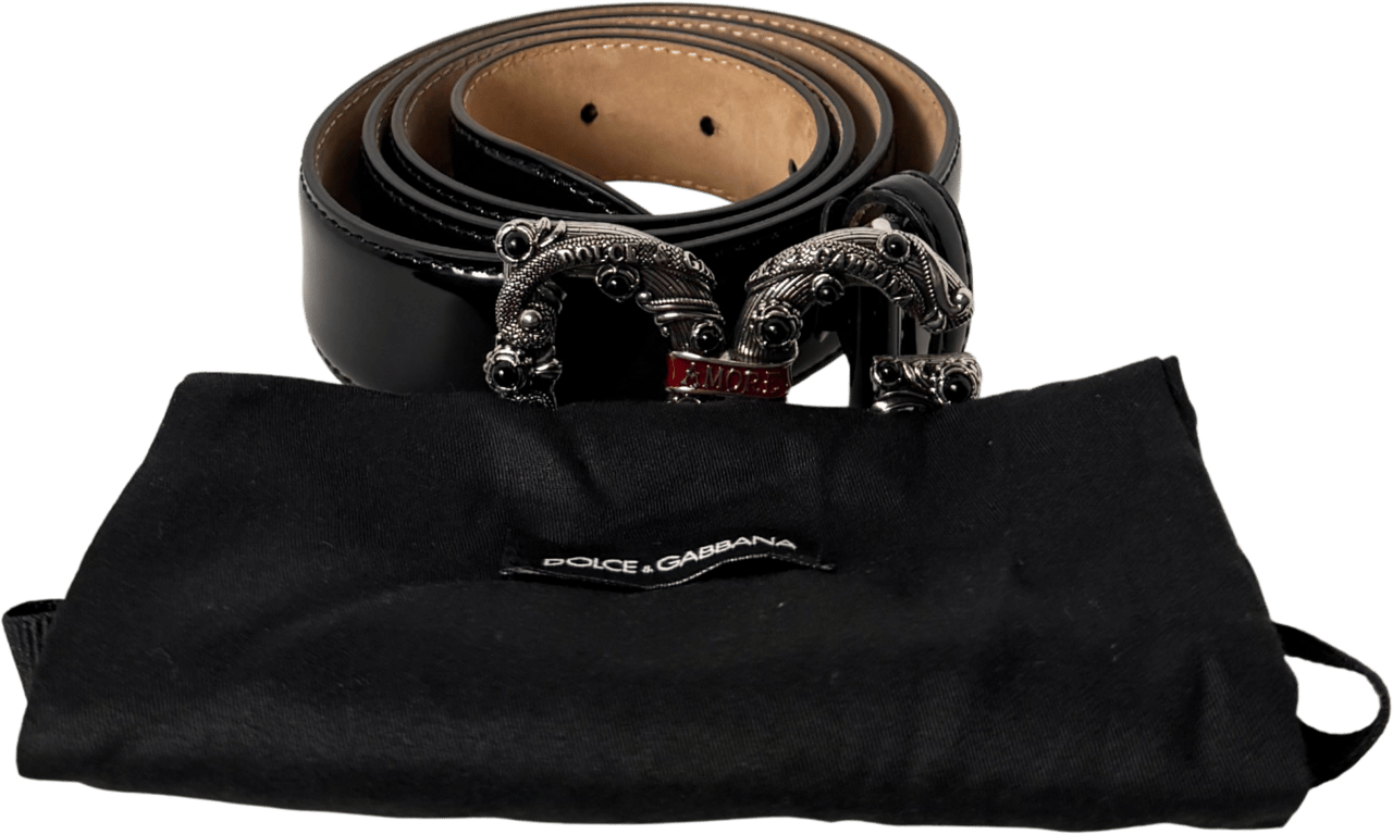 Dolce & Gabbana Dolce & Gabbana Amore Gürtel Größe 95 Schwarz / neuwertig Zwart