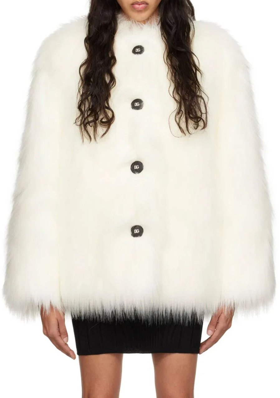 Dolce & Gabbana Dolce & Gabbana Eco-fur White Woman Dierenprint