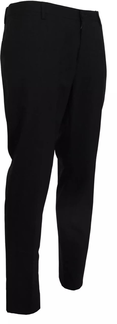 Dolce & Gabbana Dolce & Gabbana Gray Wool Stretch Formal Slim Fit Pants Dierenprint