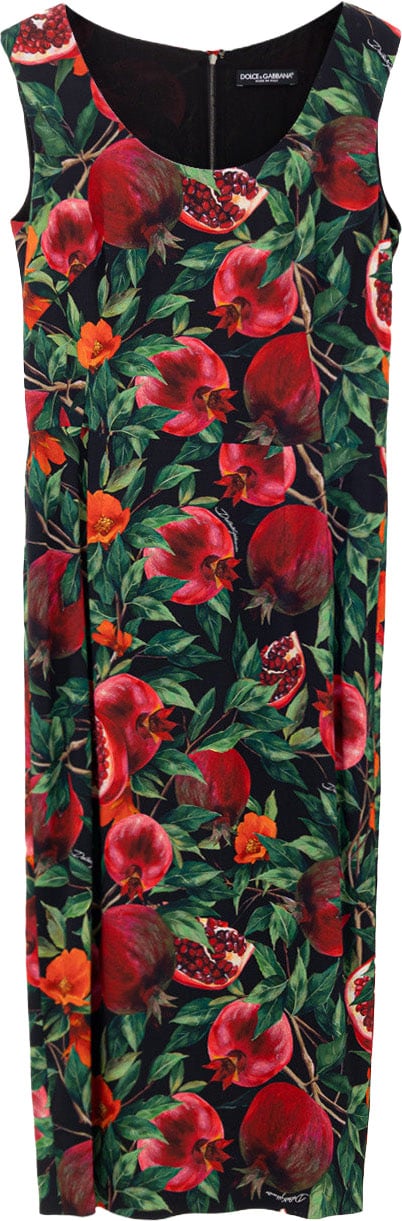Dolce & Gabbana Pomegranate Print Dress Zwart