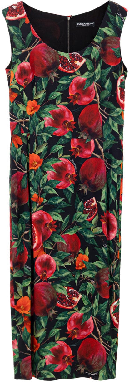 Dolce & Gabbana Pomegranate Print Dress Zwart