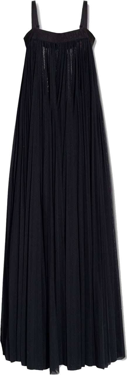 Dolce & Gabbana Maxi Pleated Dress Zwart