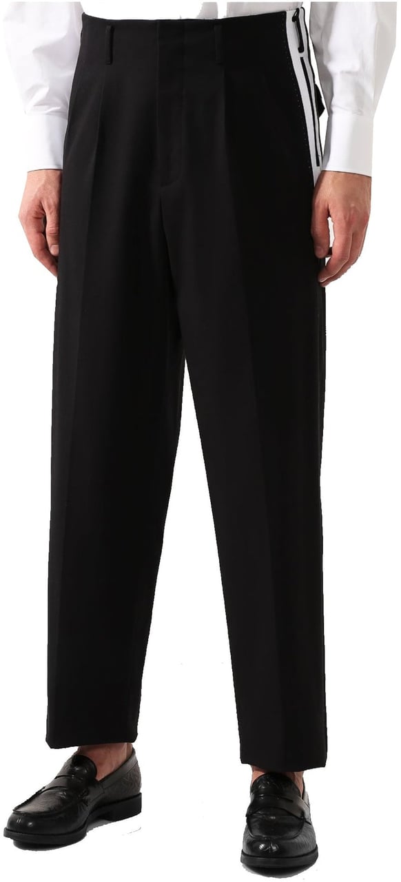 Dolce & Gabbana Side Stripe Pleat Trousers Zwart