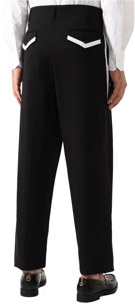Dolce & Gabbana Side Stripe Pleat Trousers Zwart
