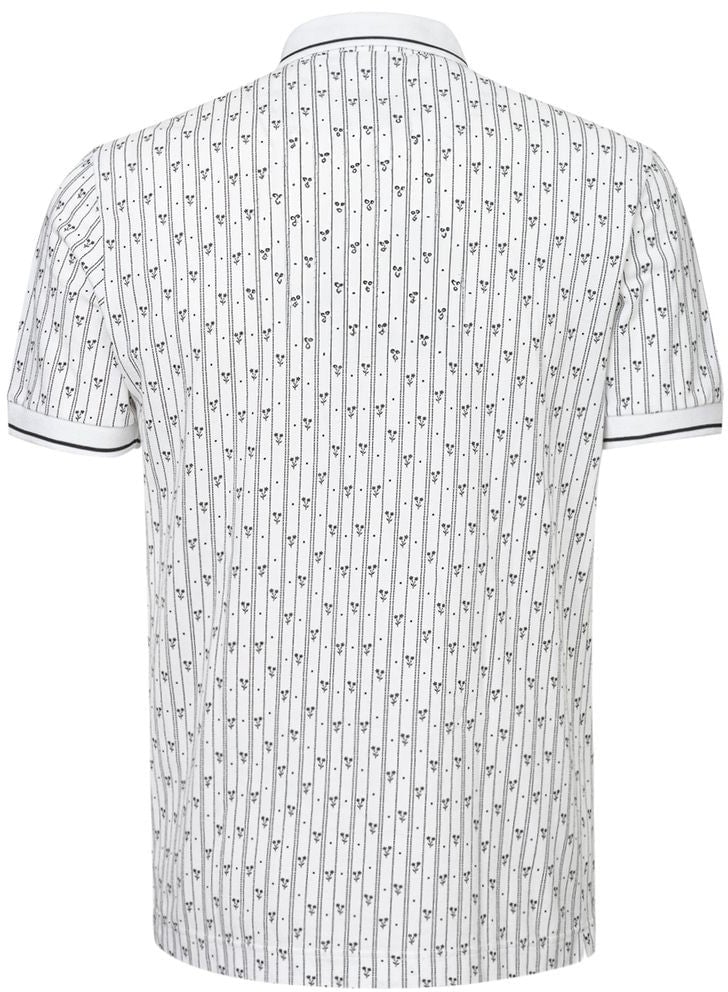 Dolce & Gabbana White Piquet Polo Shirt with Dolce & Gabbana Allover Print Divers