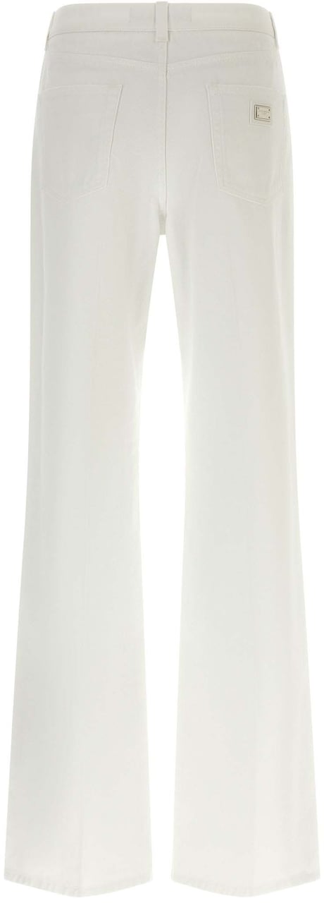Dolce & Gabbana White Cotton Flared Jeans Wit