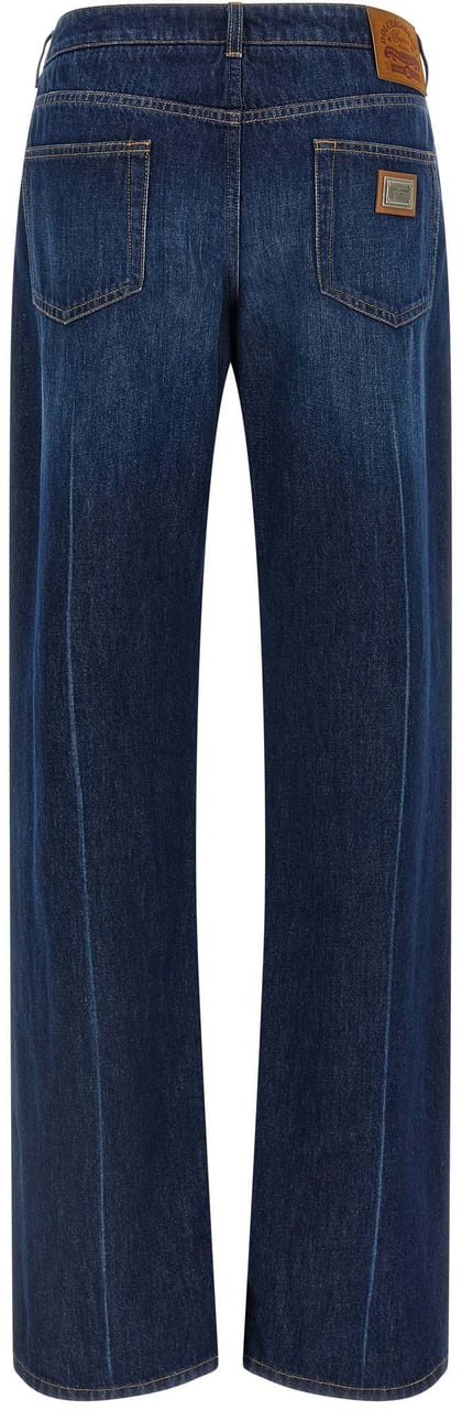 Dolce & Gabbana Blue Cotton Straight-Leg Jeans Blauw