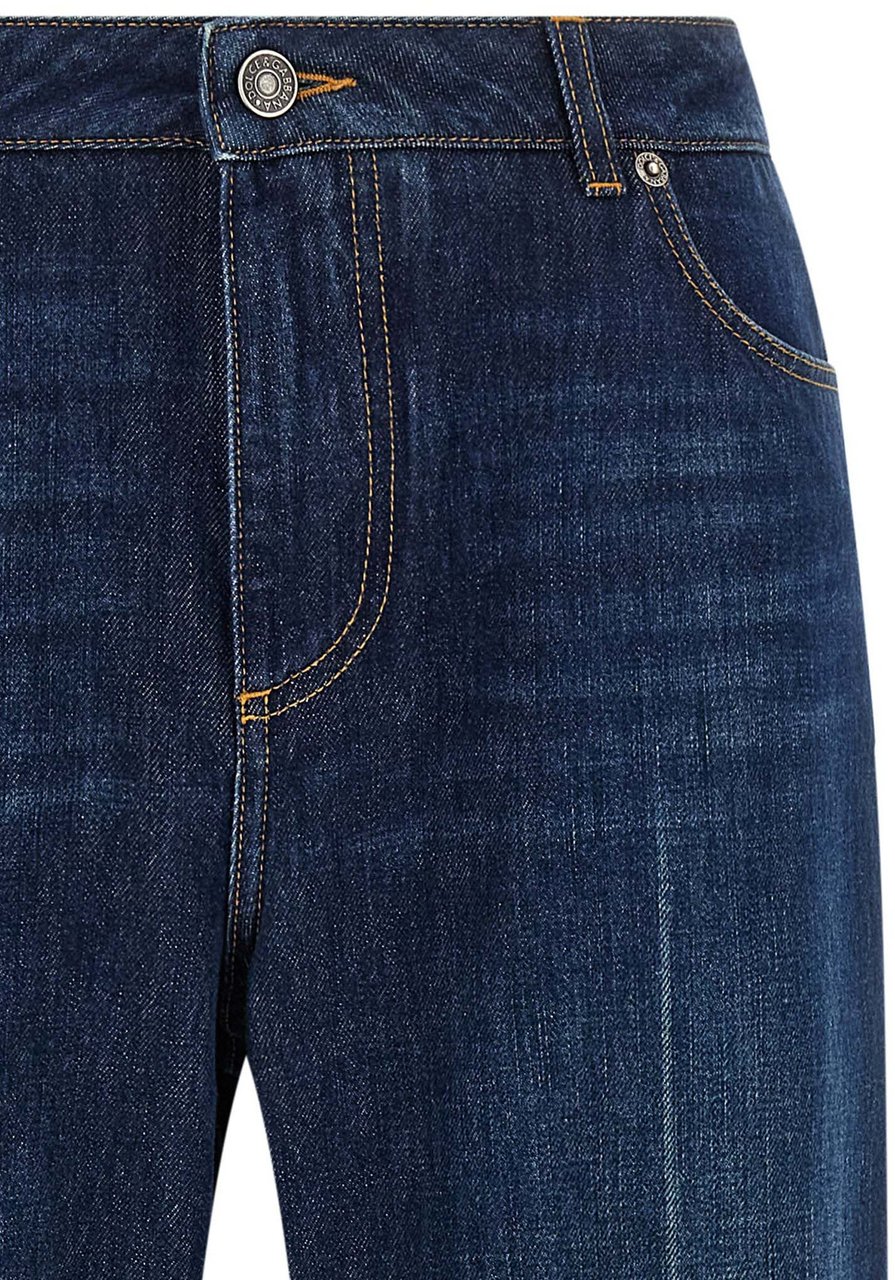 Dolce & Gabbana Blue Cotton Straight-Leg Jeans Blauw