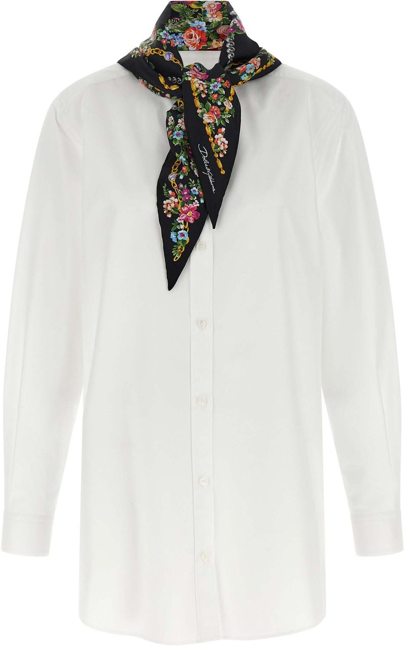 Dolce & Gabbana White Cotton Blouse Wit