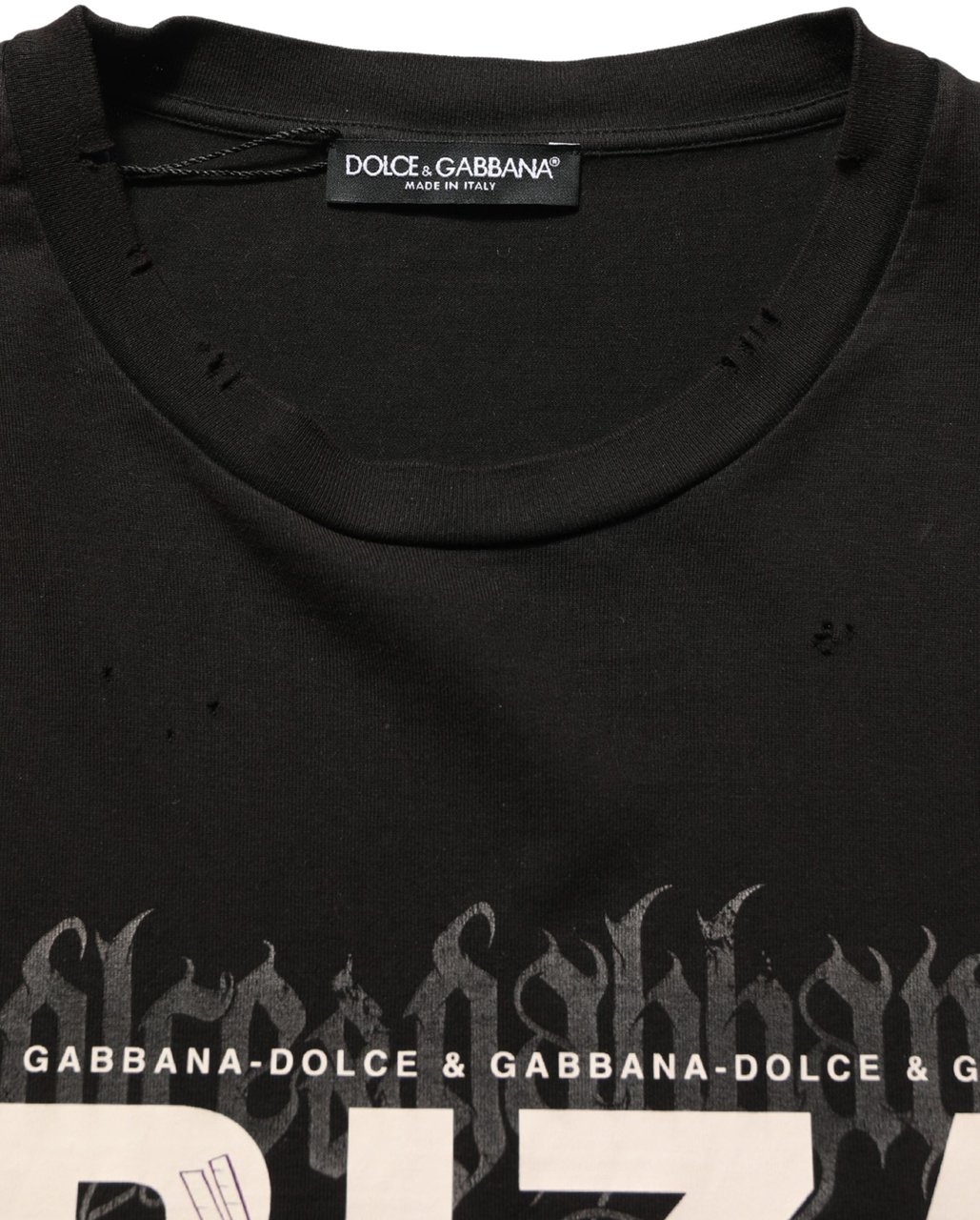 Dolce & Gabbana Black Tropical "IBIZA" Men Crew Neck T-shirt Zwart