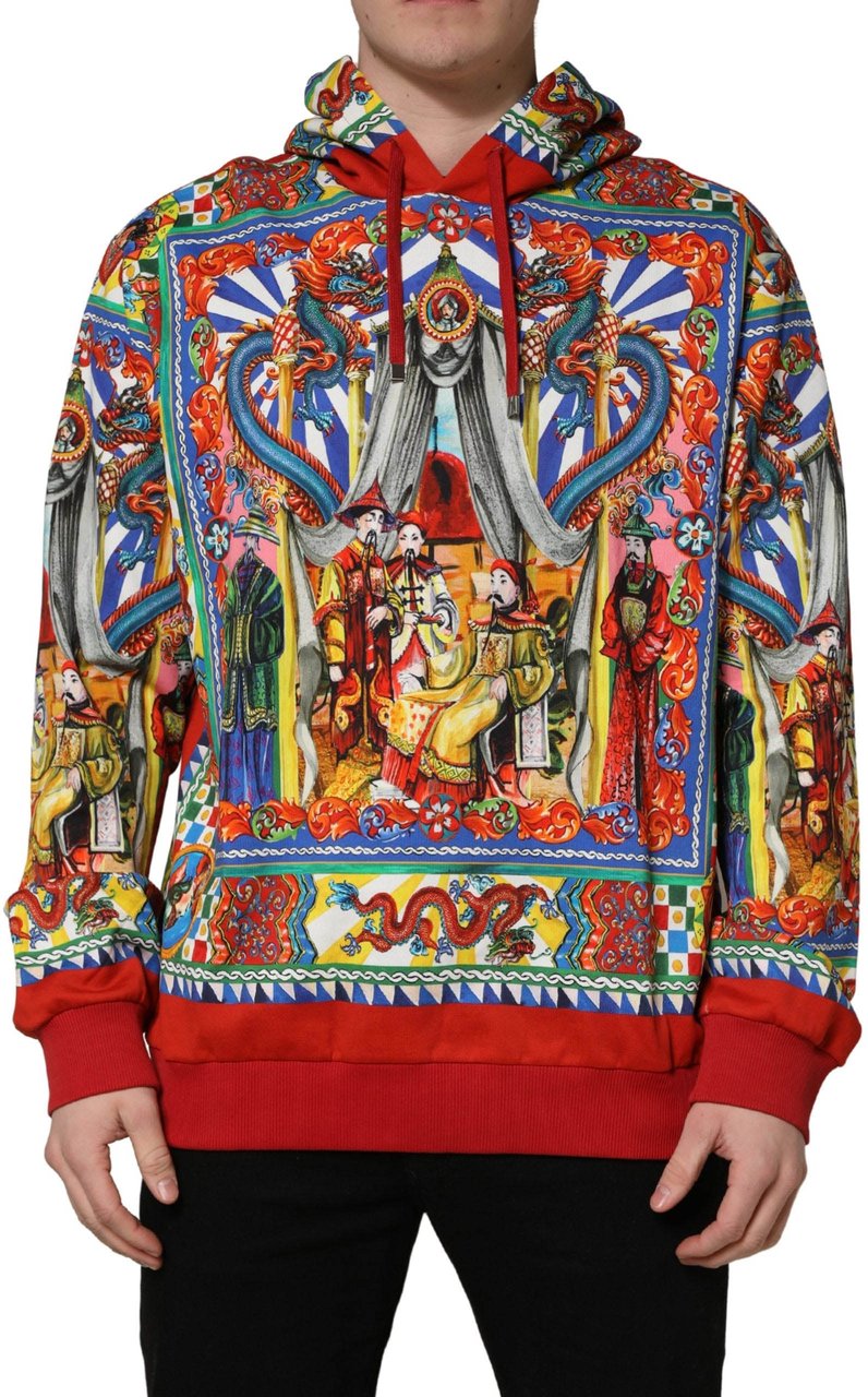 Dolce & Gabbana Multicolor Glamzilla Hooded Men Sweatshirt Sweater Divers