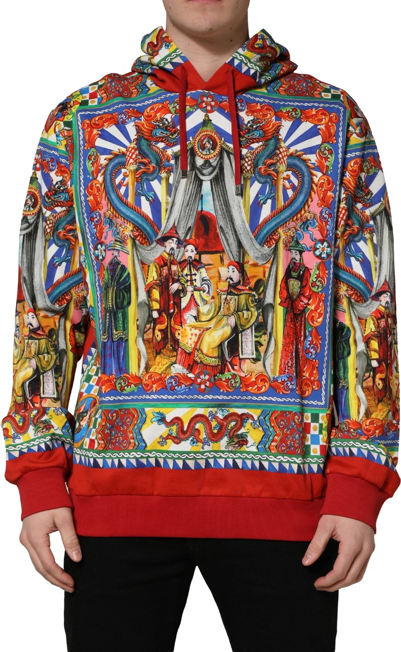 Dolce & Gabbana Multicolor Glamzilla Hooded Men Sweatshirt Sweater Divers