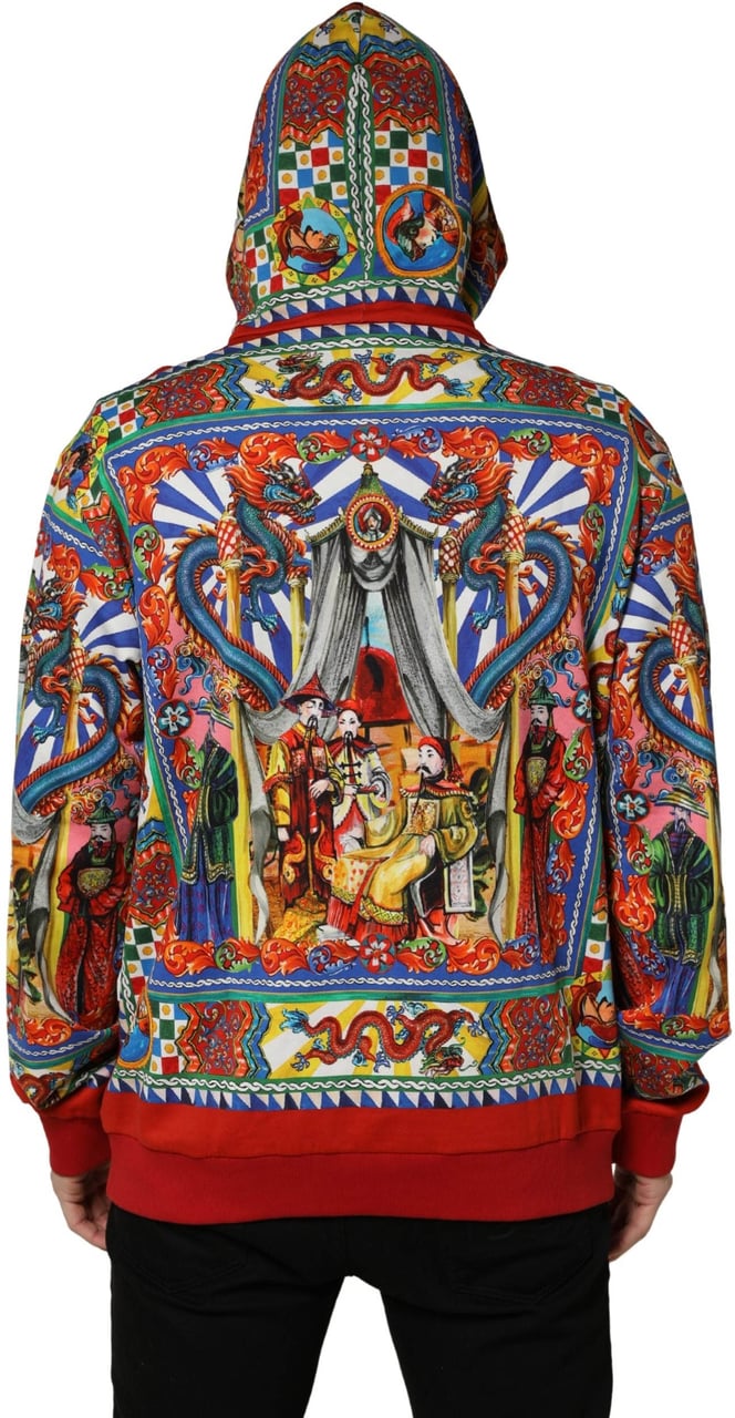 Dolce & Gabbana Multicolor Glamzilla Hooded Men Sweatshirt Sweater Divers