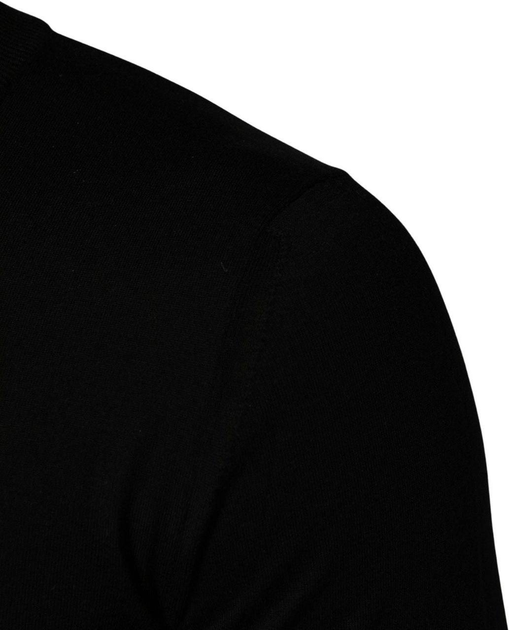 Dolce & Gabbana Black embroidered Logo Crew Neck Pullover Sweater Zwart