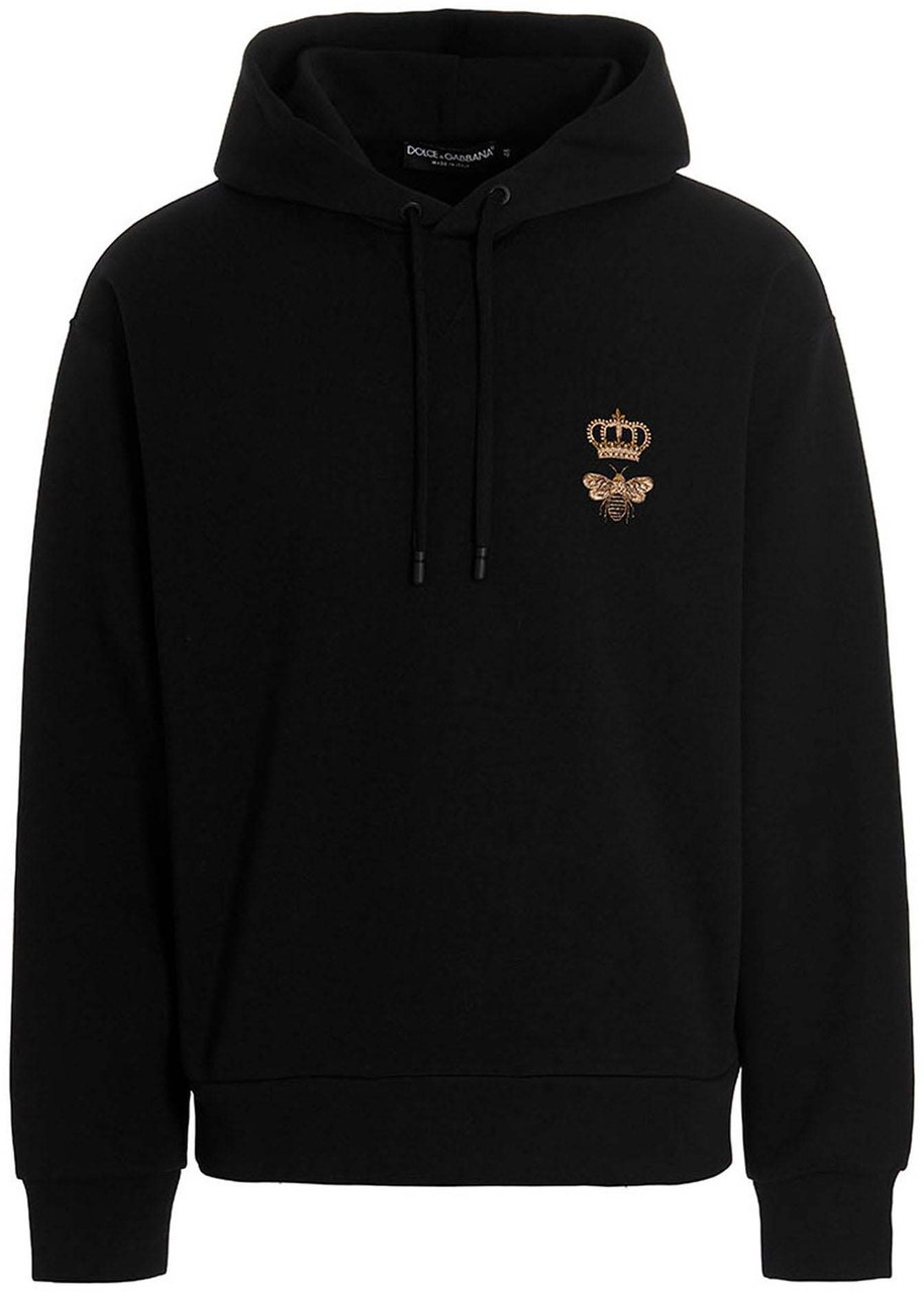 Dolce & Gabbana Black Cotton Sweatshirt Zwart