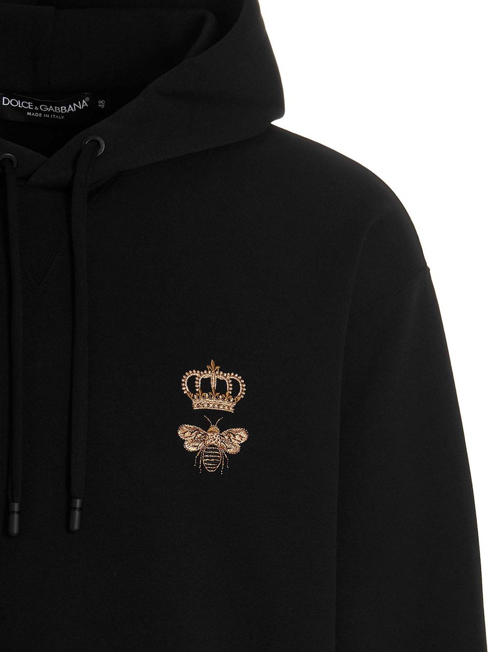 Dolce & Gabbana Black Cotton Sweatshirt Zwart