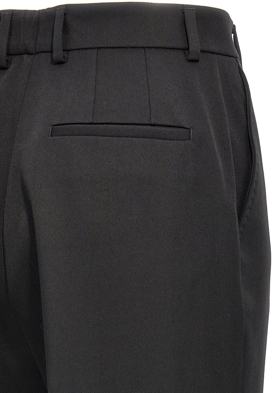 Dolce & Gabbana Black Virgin Wool Dress Pants Zwart