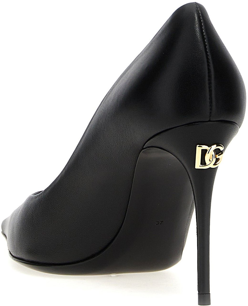 Dolce & Gabbana Black Lamb Leather High Heel Pumps Zwart