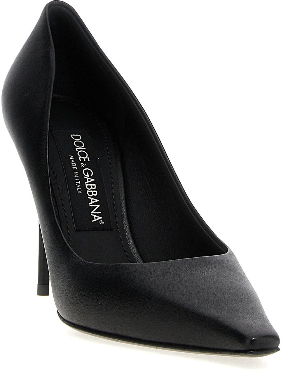Dolce & Gabbana Black Lamb Leather High Heel Pumps Zwart