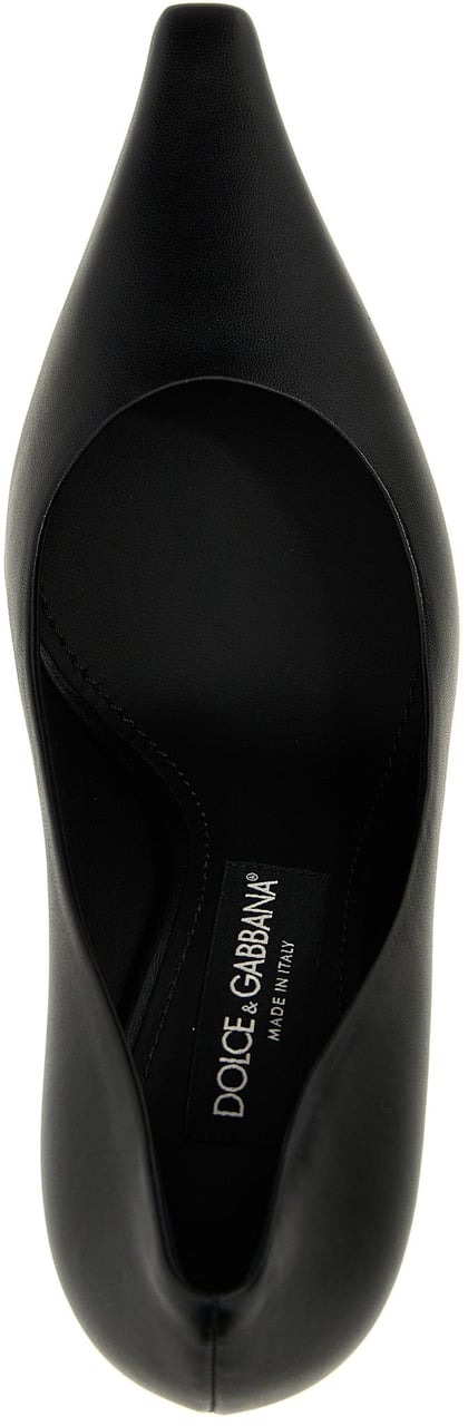 Dolce & Gabbana Black Lamb Leather High Heel Pumps Zwart