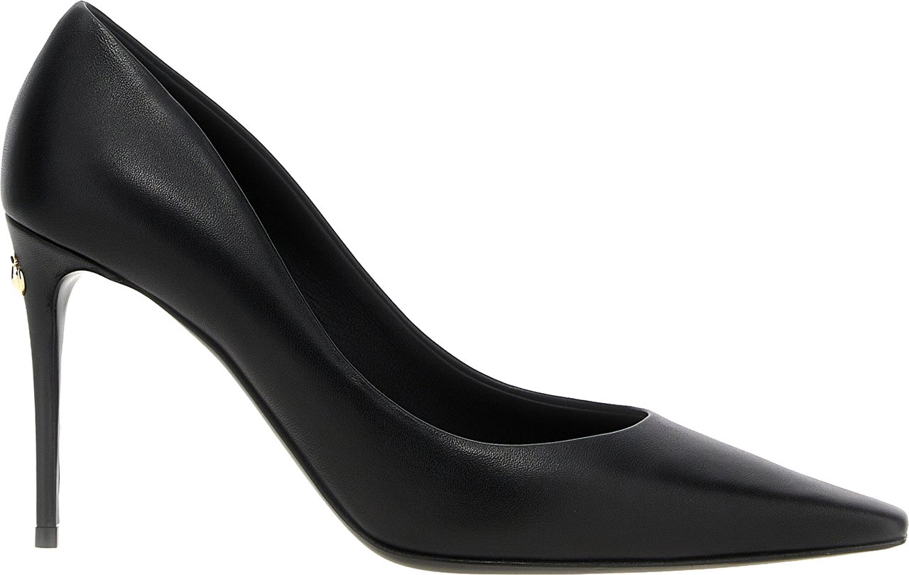 Dolce & Gabbana Black Lamb Leather High Heel Pumps Zwart