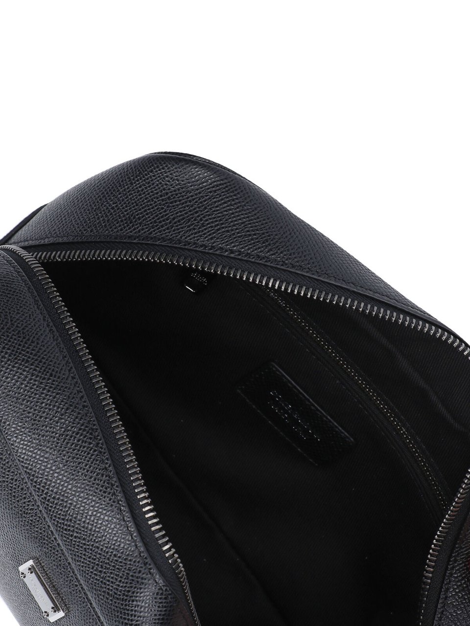 Dolce & Gabbana Rectangular Black Calf Leather Beauty Case Zwart