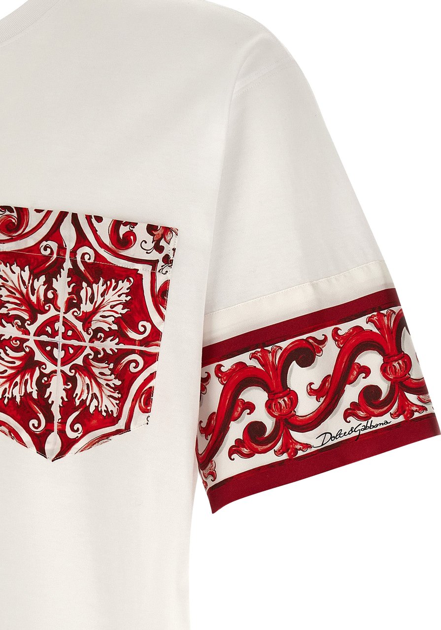 Dolce & Gabbana Multicolor Cotton T-Shirt Rood