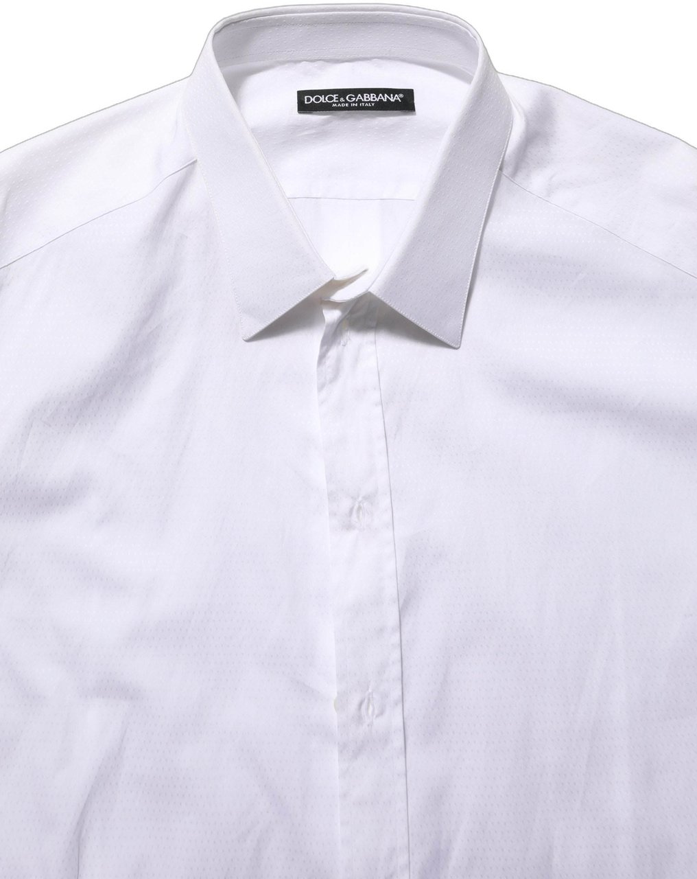 Dolce & Gabbana White Cotton Long Sleeves Men Dress Shirt Wit