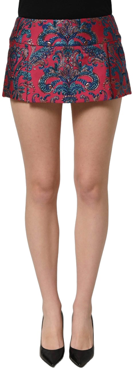 Dolce & Gabbana Multicolor Floral Jacquard MidWaist Mini Skirt Divers
