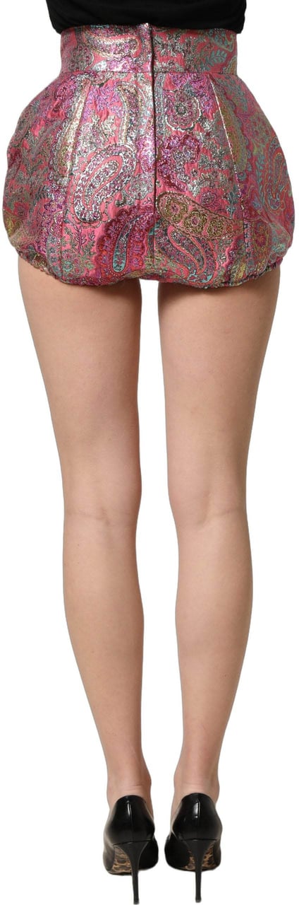 Dolce & Gabbana Pink Floral HighWaist Jacquard Hotpants Shorts Roze