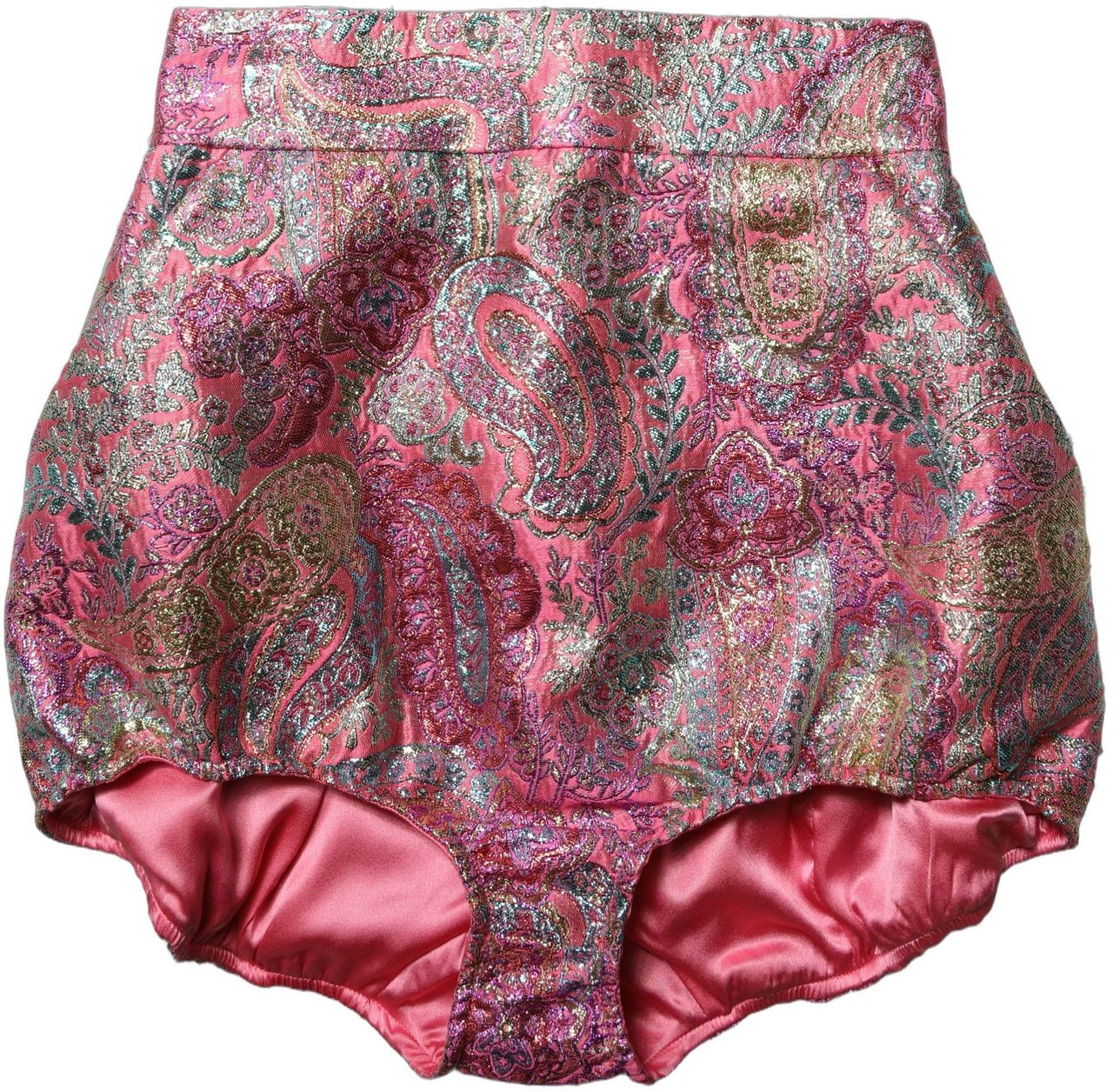 Dolce & Gabbana Pink Floral HighWaist Jacquard Hotpants Shorts Roze