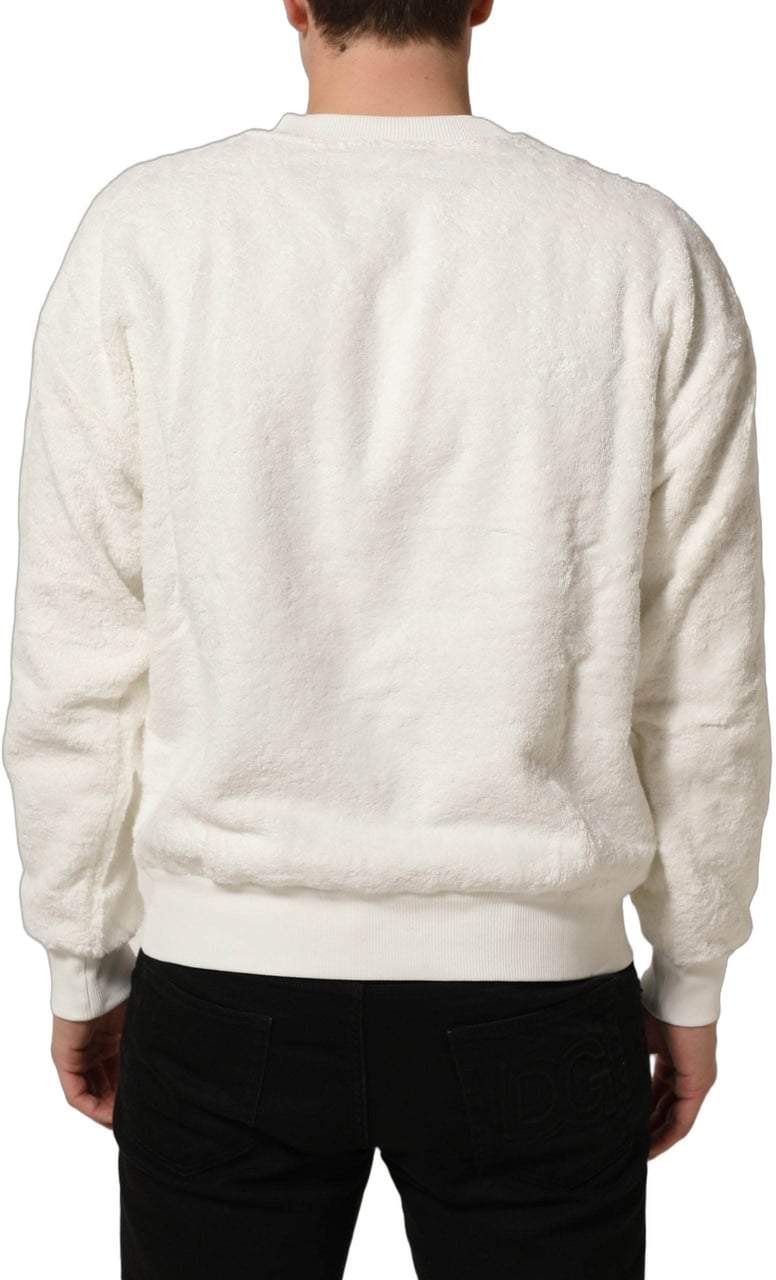 Dolce & Gabbana White LogoPlaque CrewNeck Sweatshirt Sweater Divers