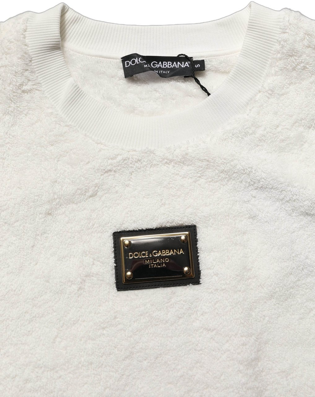 Dolce & Gabbana White LogoPlaque CrewNeck Sweatshirt Sweater Divers