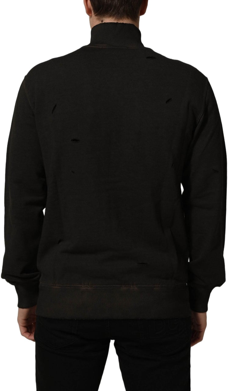 Dolce & Gabbana Brown Logo Print Full Zip Sweatshirt Sweater Bruin