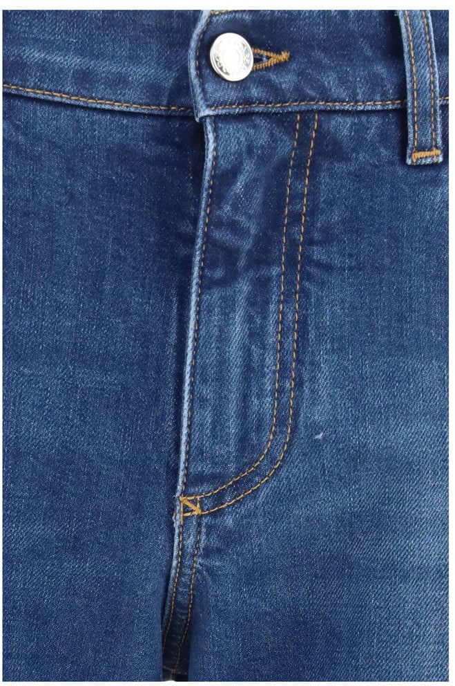 Dolce & Gabbana Blue Cotton Slim Fit Jeans Blauw