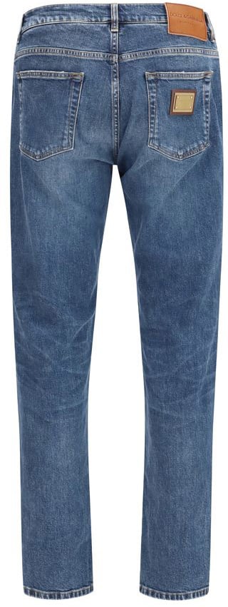 Dolce & Gabbana Blue Cotton Straight-Leg Jeans Blauw