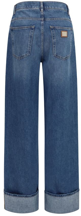 Dolce & Gabbana Blue Cotton Straight-Leg Jeans Blauw