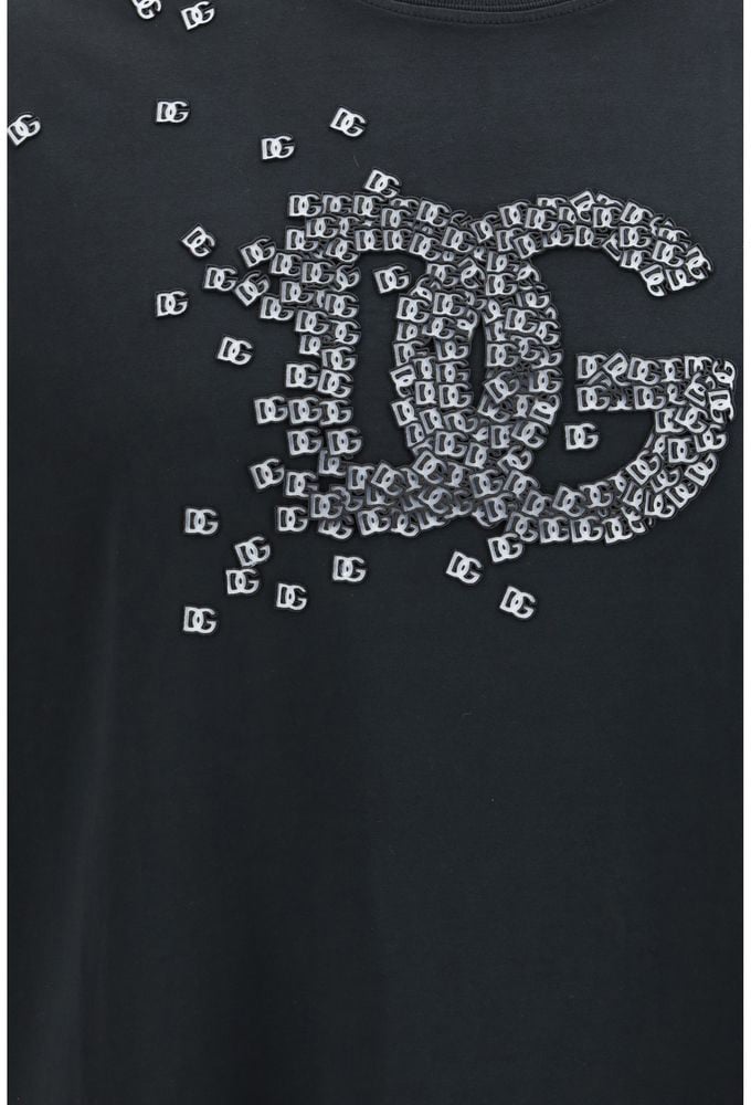 Dolce & Gabbana Black Cotton T-Shirt Zwart