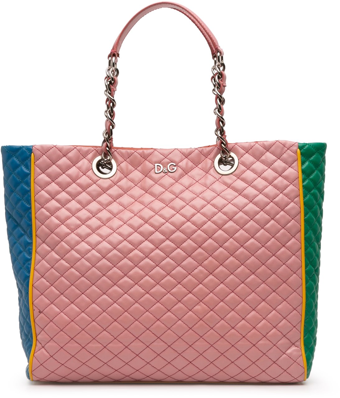 Dolce & Gabbana Mulitcolor Quilted Lambskin Lily Glam Tote Roze